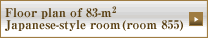 Floor plan of 83-m2 Japanese-style room (room 855)